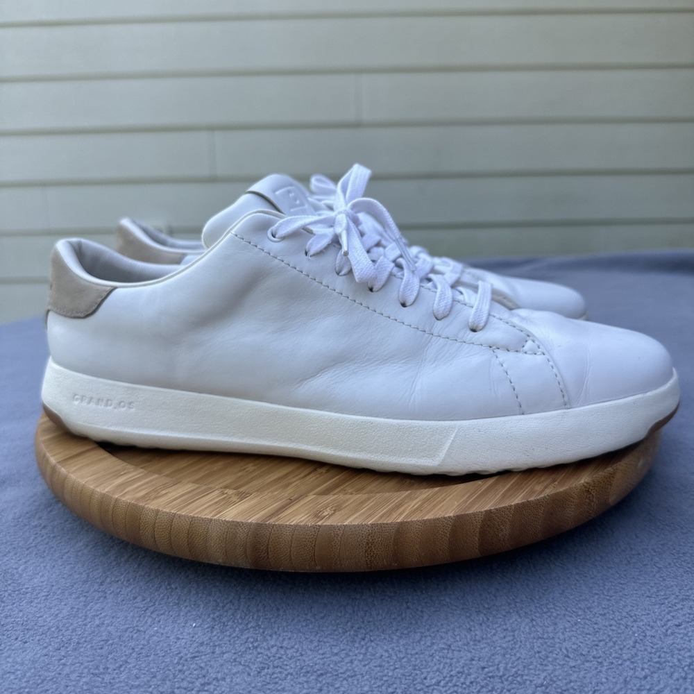 Cole Haan GrandPro Tennis Sneakers Shoes Mens Size 12 M White Leather C22584